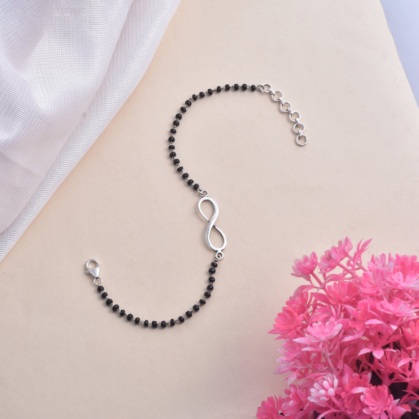 Silver Infinity Nazariya Charm Bracelet