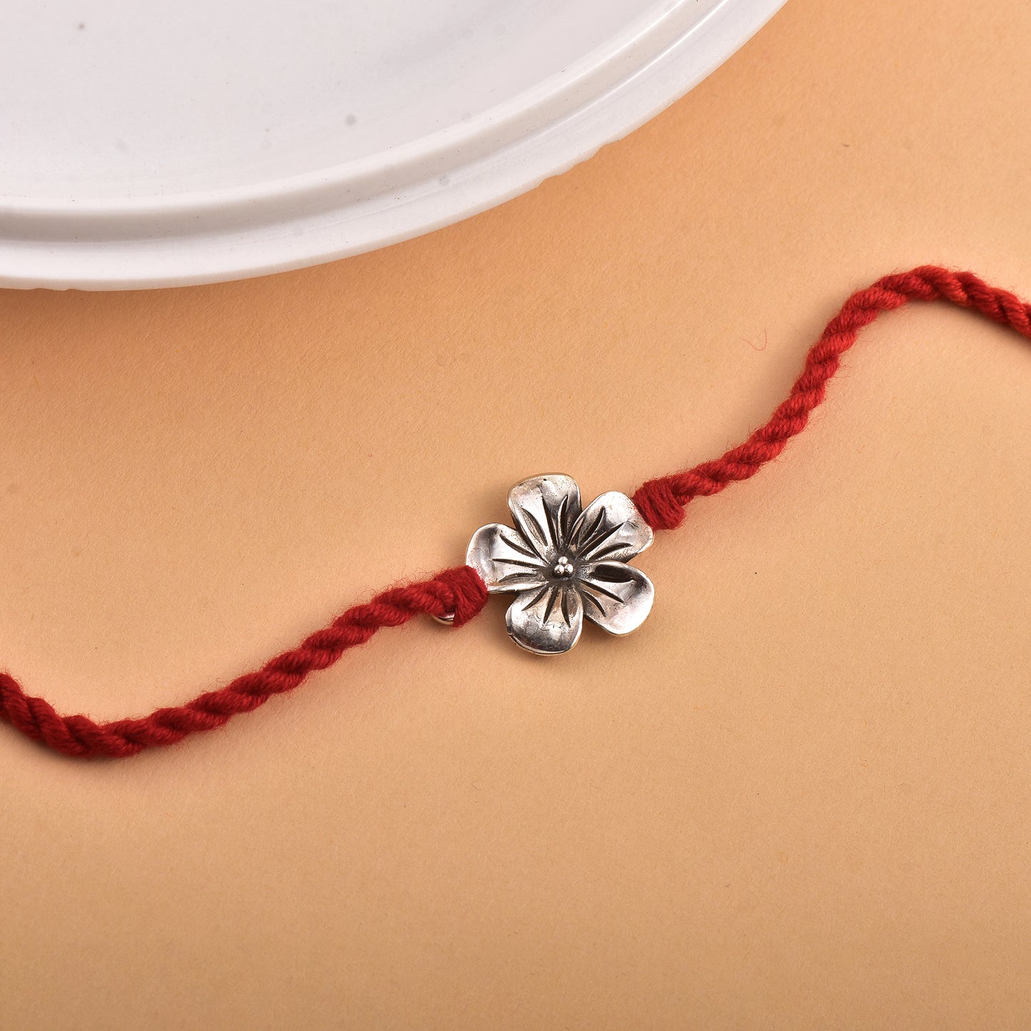 Silver Blossom Flower Rakhi