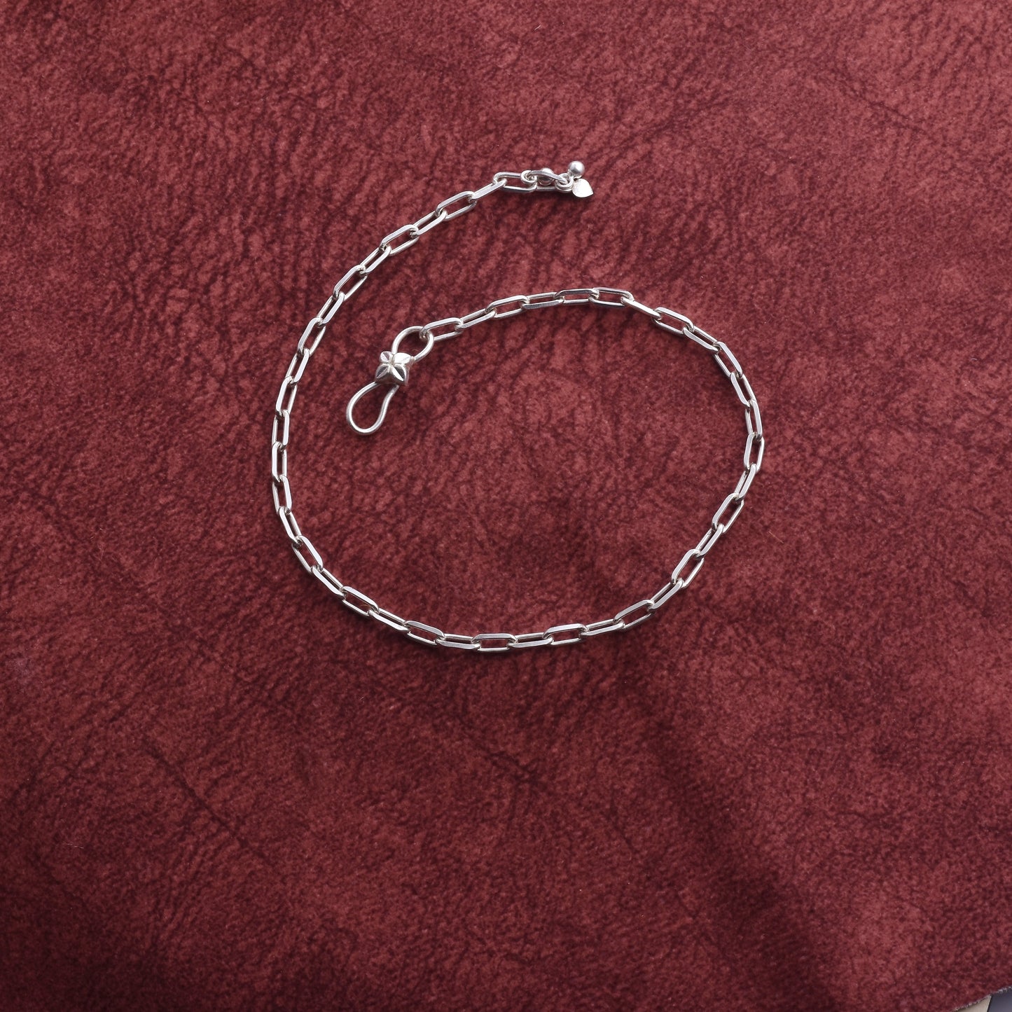 Silver Paperclip Chain Anklet