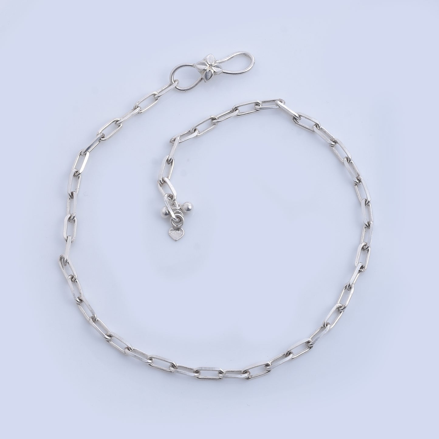 Silver Paperclip Chain Anklet