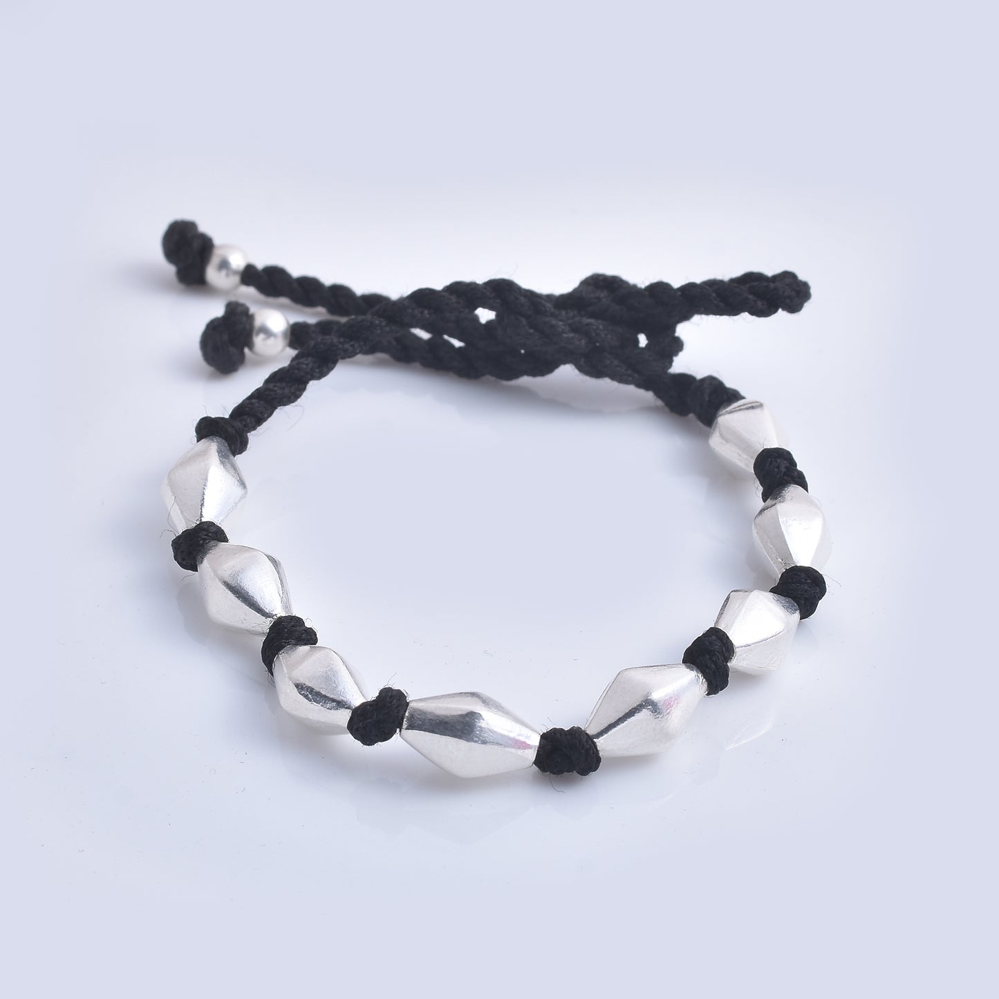 Silver Dholki Nazarbattu anklet