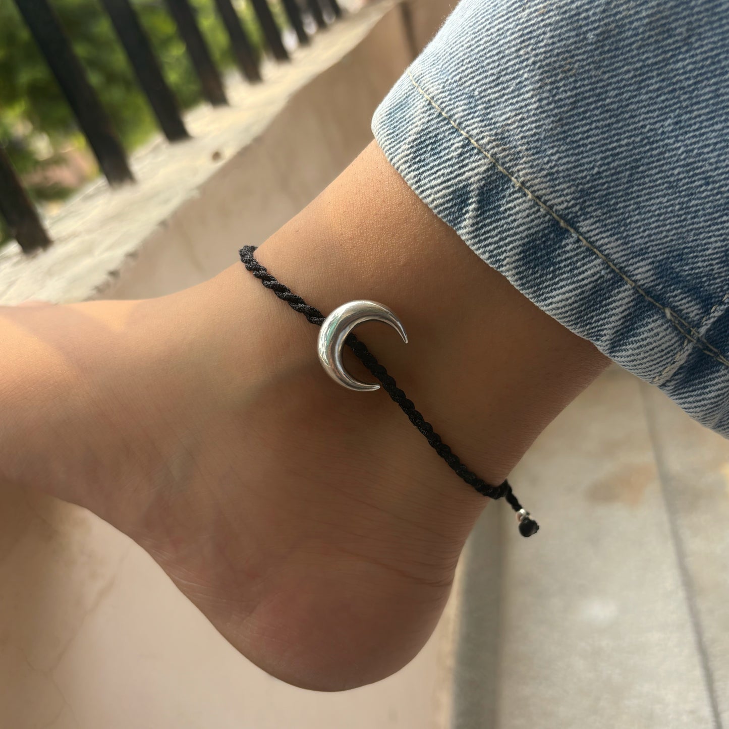 Silver Chandrama Nazarbattu Anklet