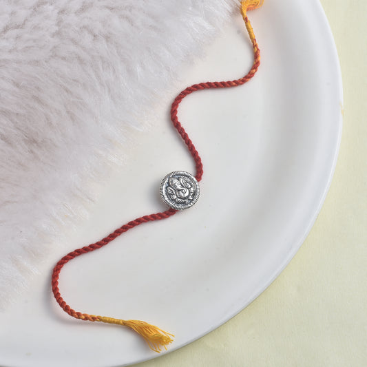Silver Ganesha Rakhi Cum Brooch