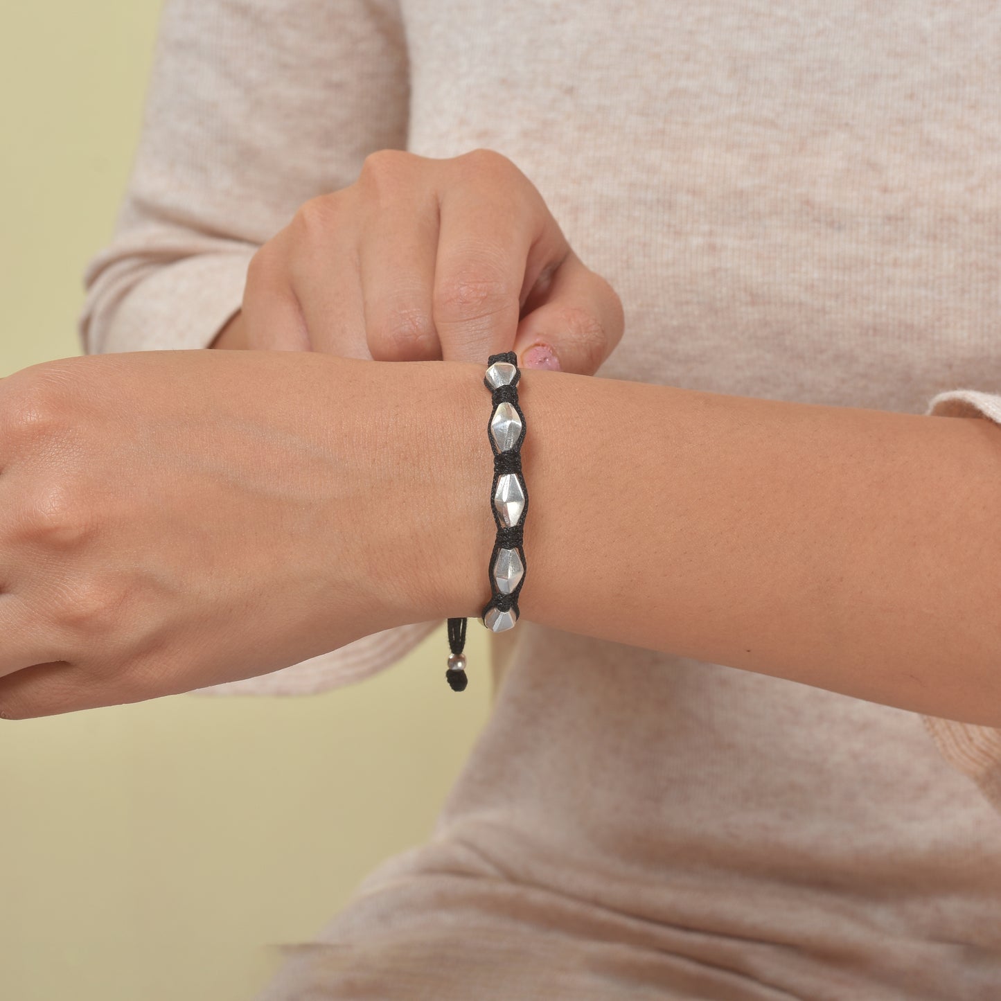 Silver Dholki Nazarbattu Bracelet