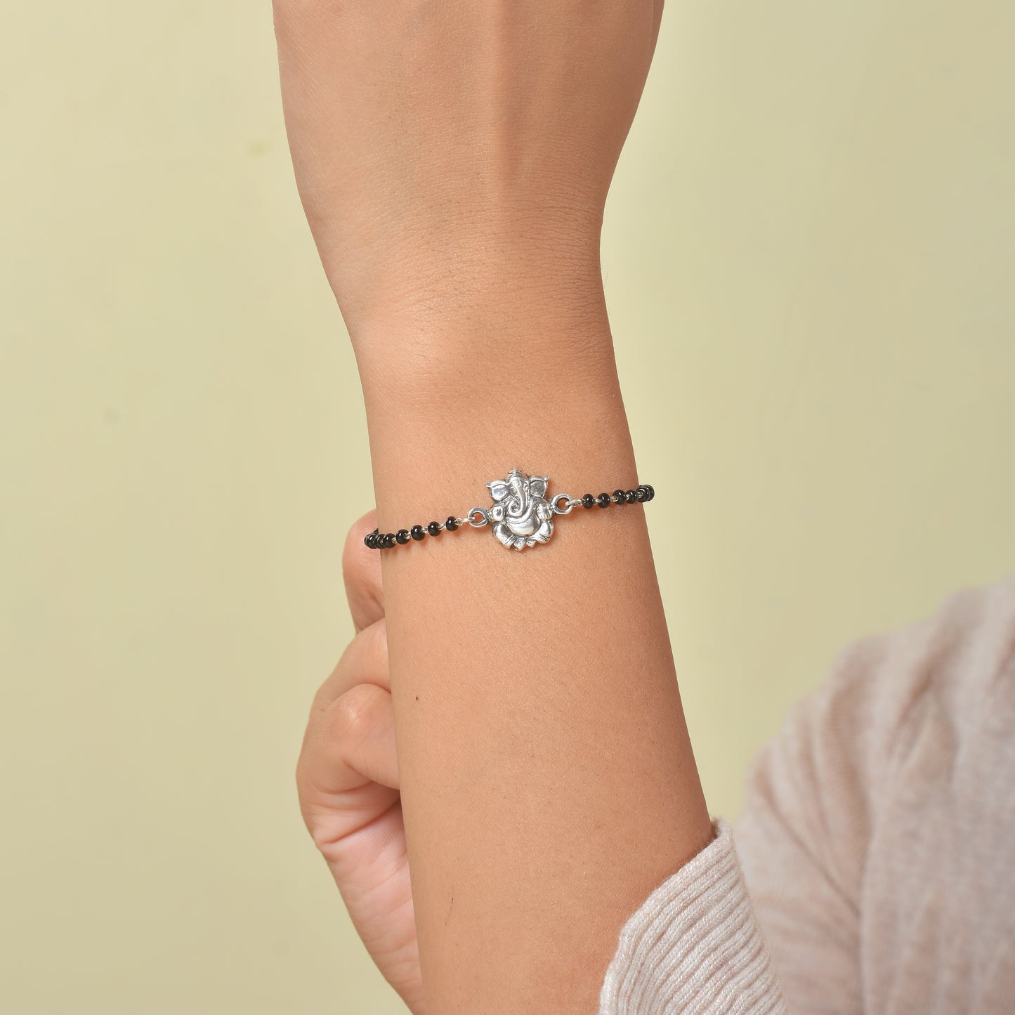 Silver Ganesha Nazariya Charm Bracelet