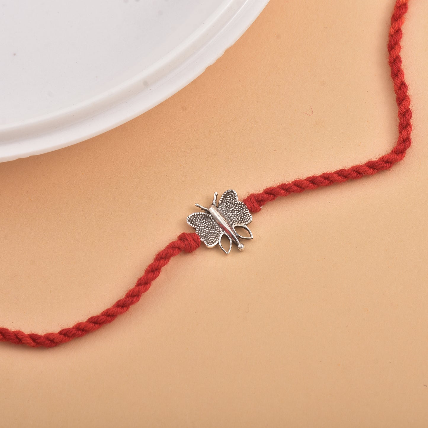 Silver Butterfly Charm Rakhi