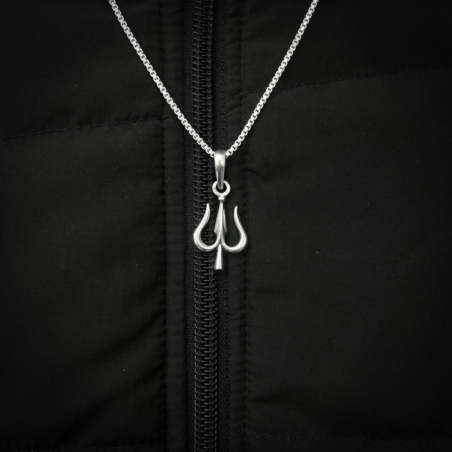 Silver Mahadev Trishul pendant( Without chain)
