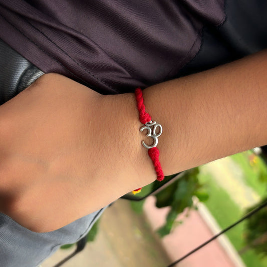 Silver Om Rakhi
