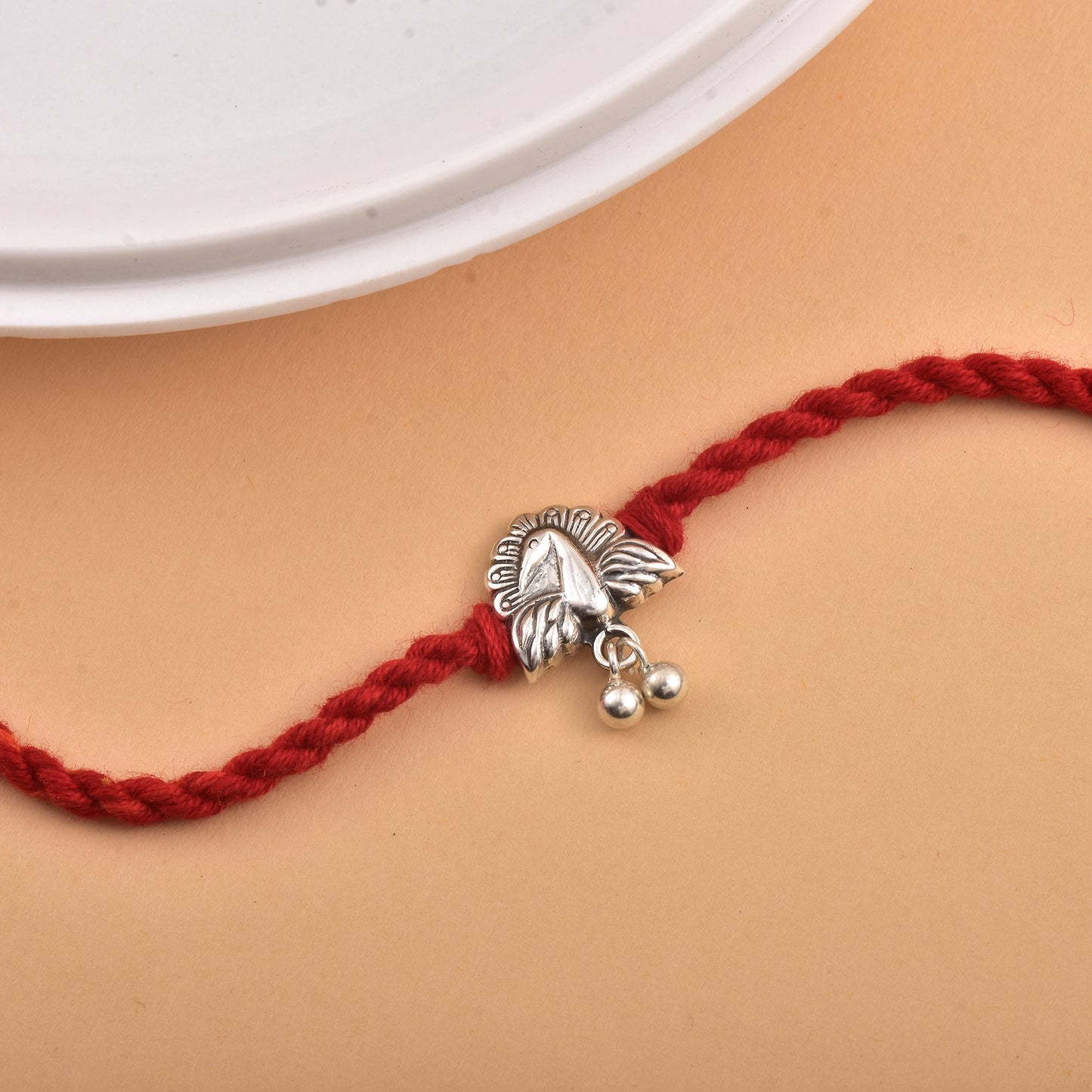 Silver Peacock Bells Rakhi