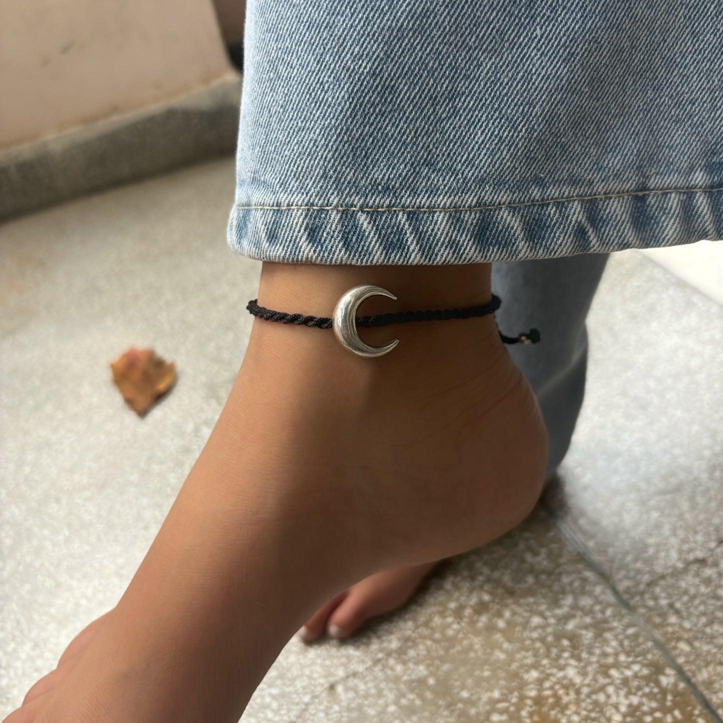 Silver Chandrama Nazarbattu Anklet