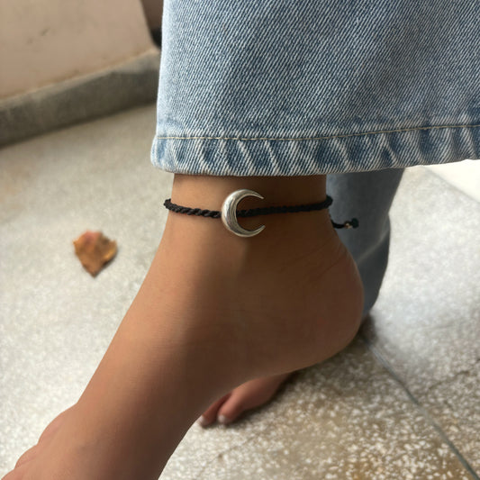 Silver Chandrama Nazarbattu Anklet