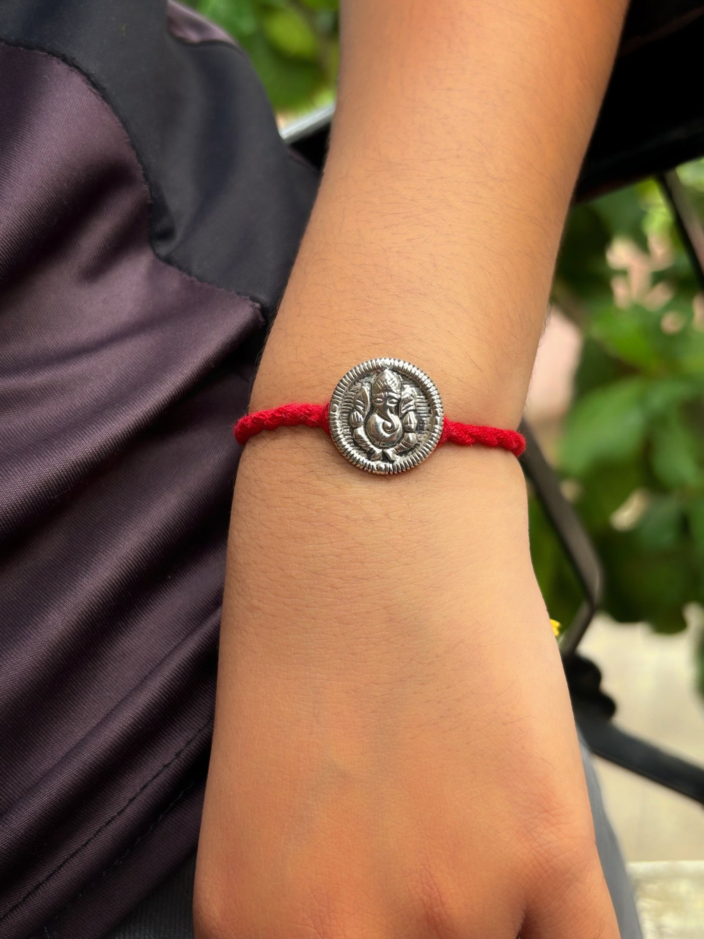Silver Ganesha Rakhi Cum Brooch