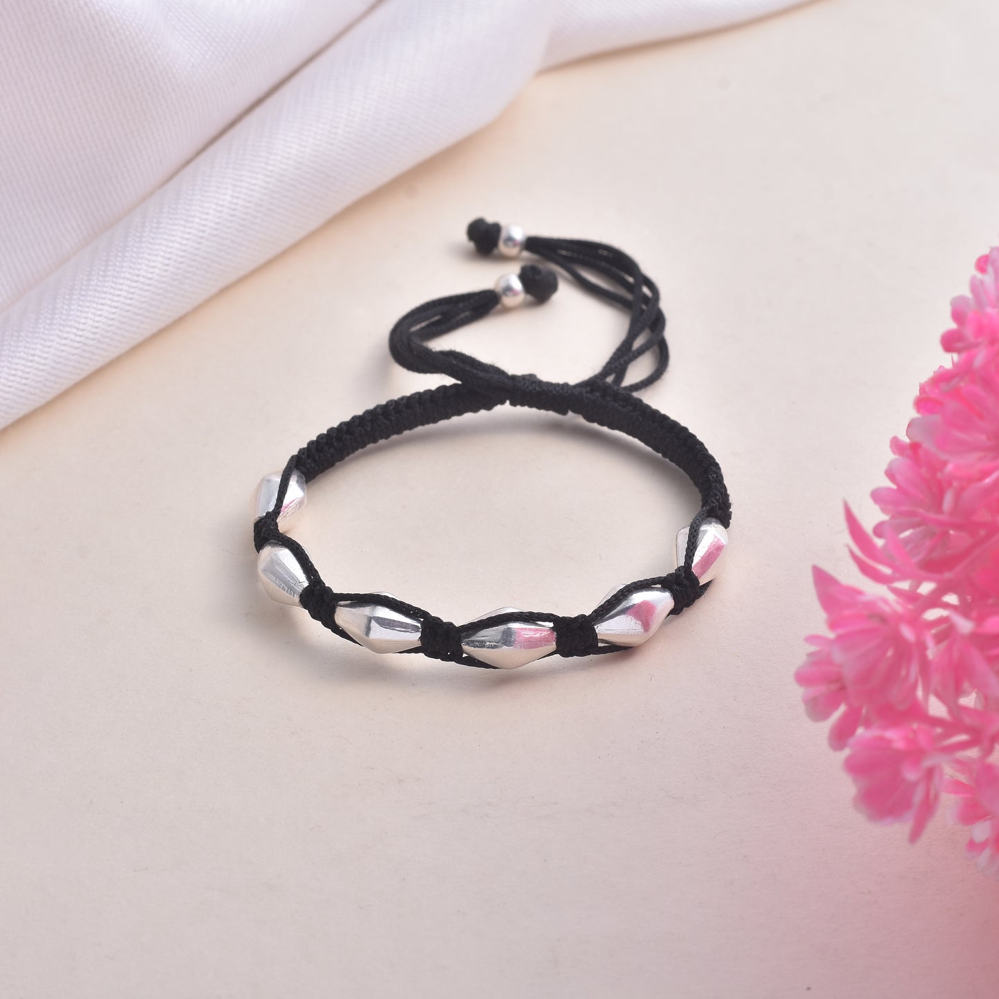 Silver Dholki Nazarbattu Bracelet
