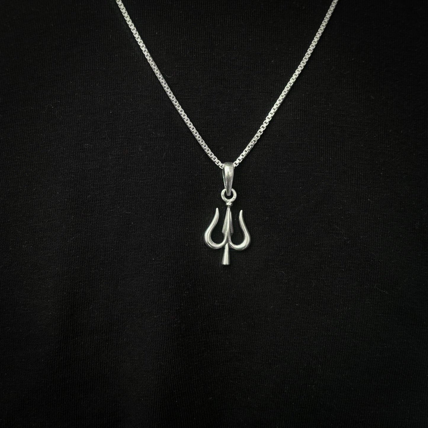 Silver Mahadev Trishul pendant( Without chain)