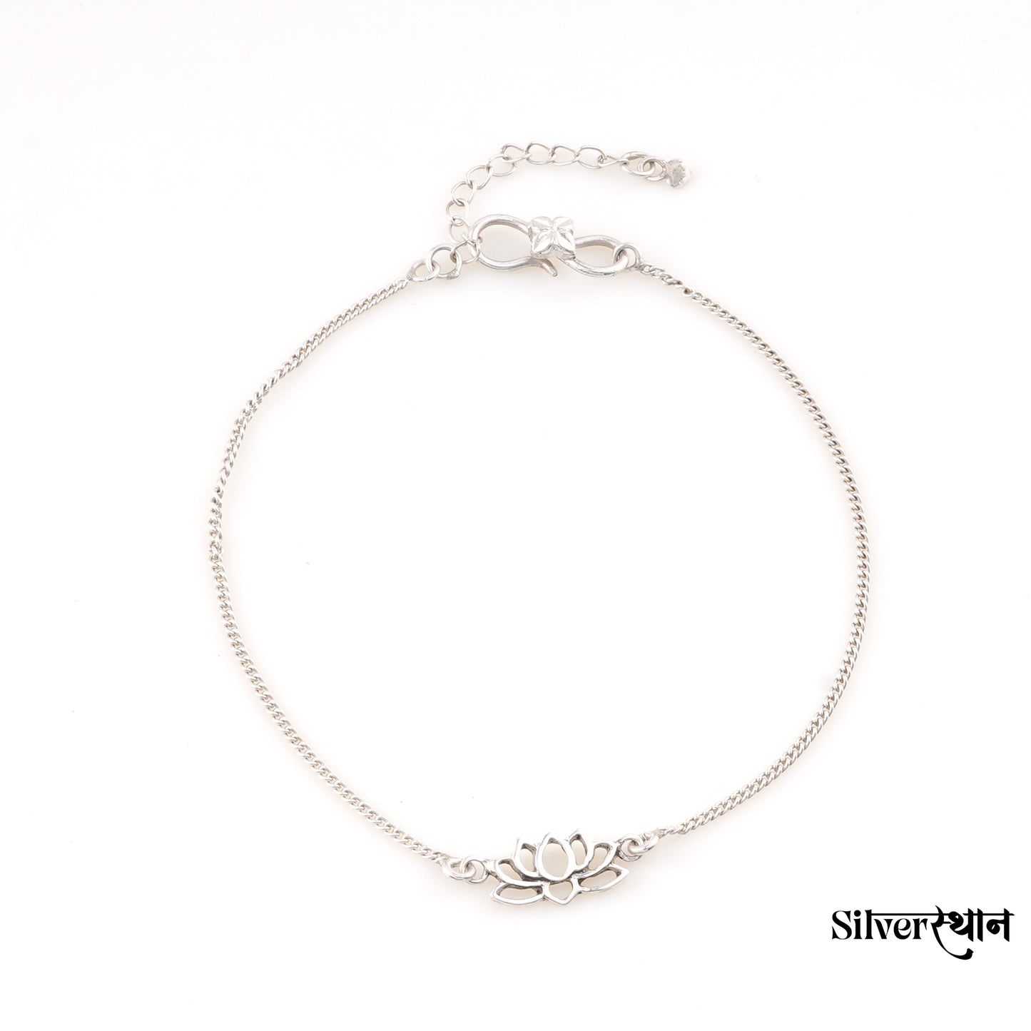 Silver Lotus Grace Anklet