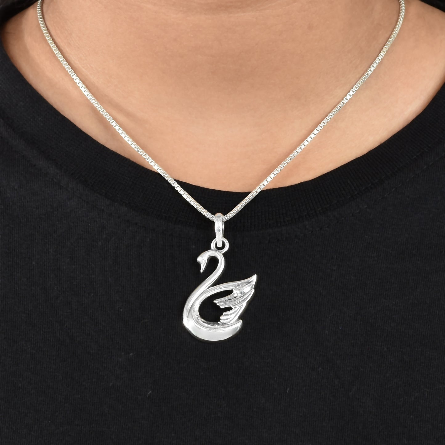 Silver Swan Bird Pendant(Without chain)
