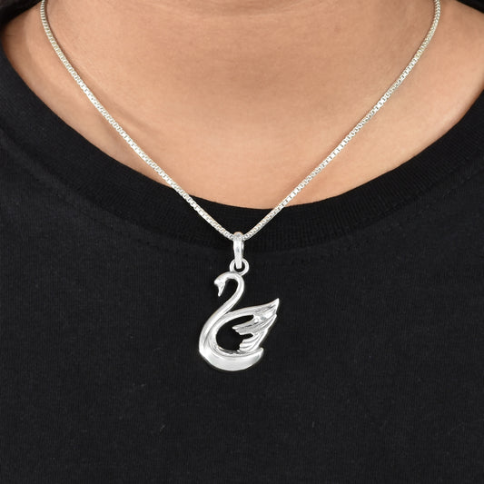 Silver Swan Bird Pendant(Without chain)