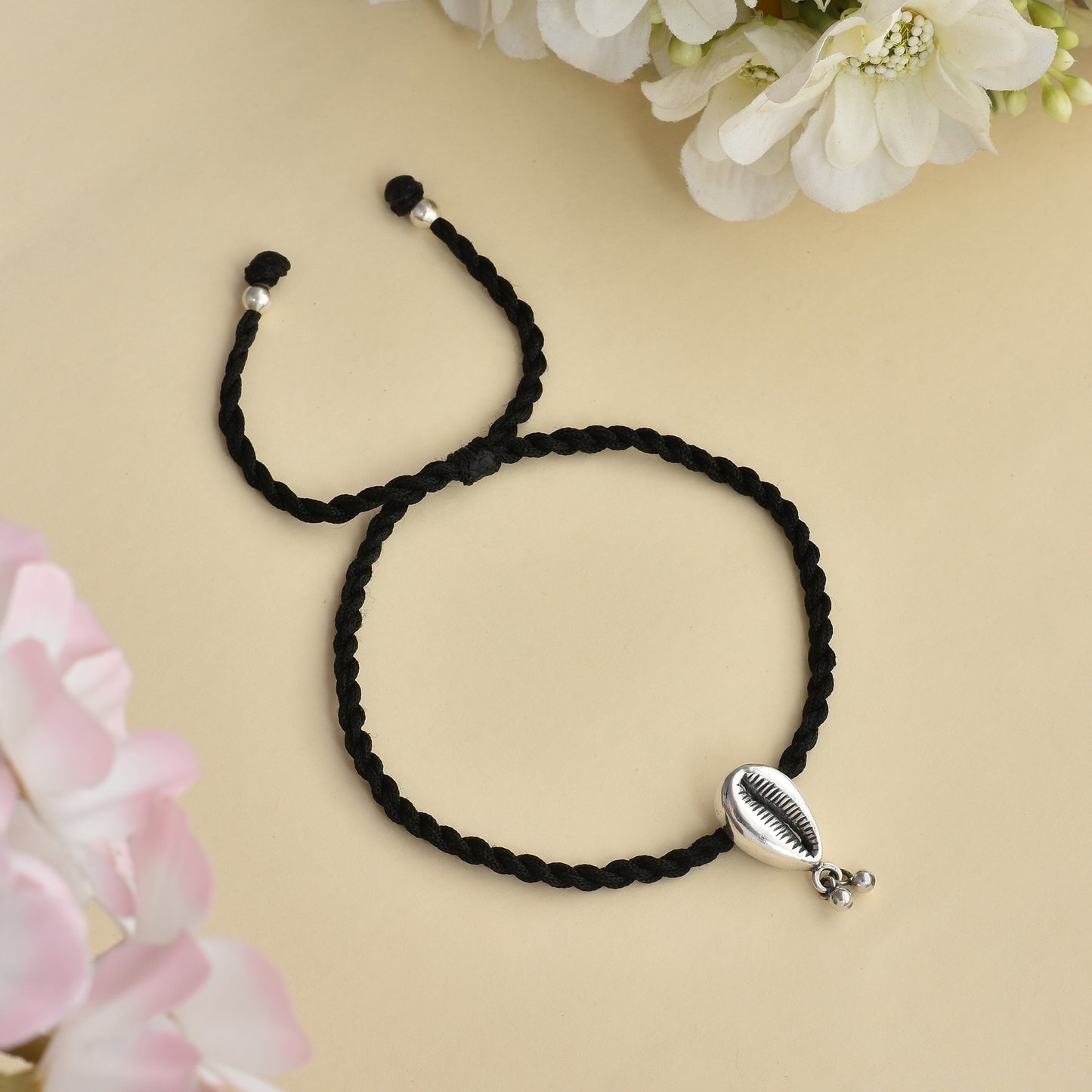 Silver Cowrie Bells Nazarbattu Anklets