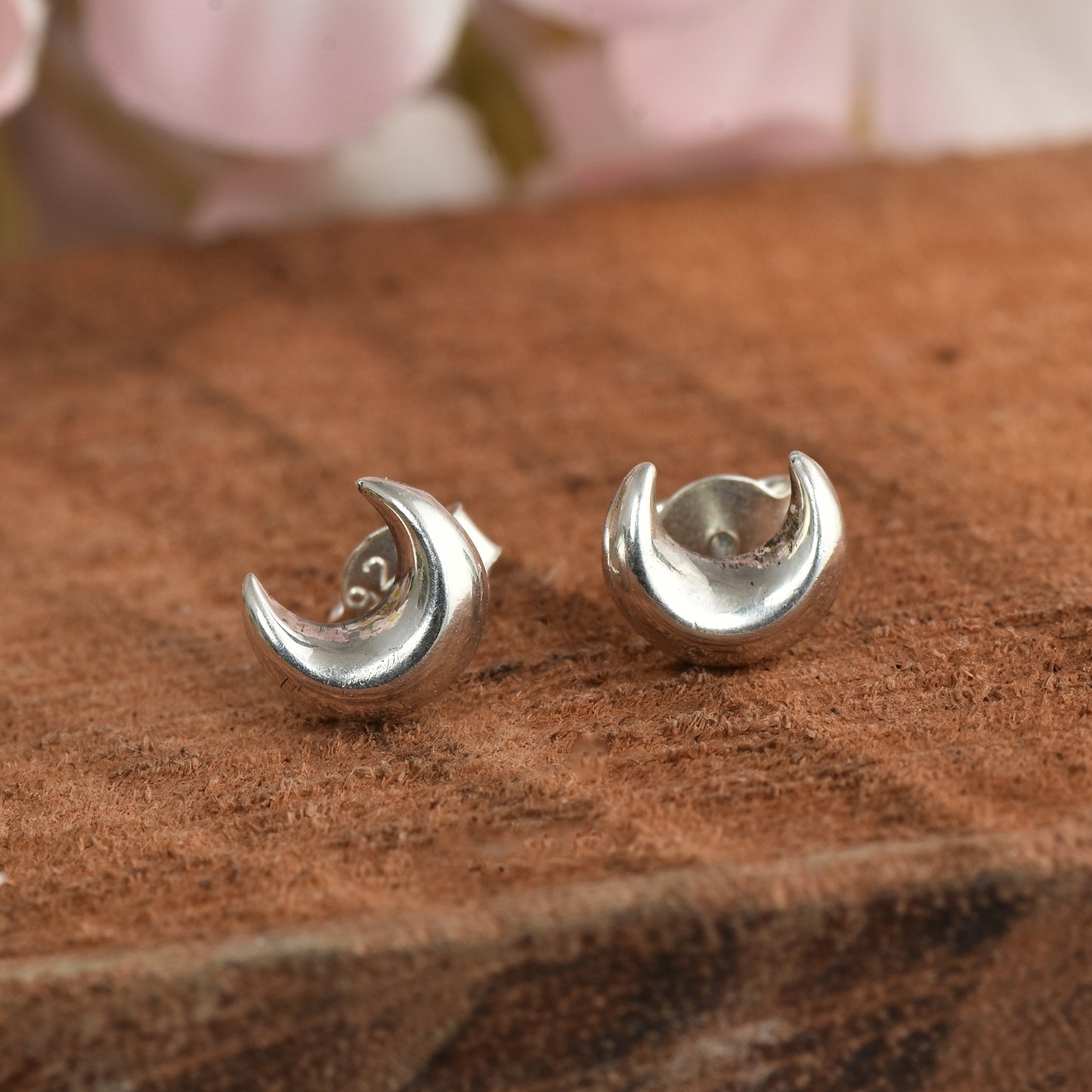 Silver chandrama Stud and cartilage Earrings