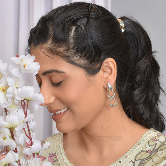 Silver Moon Droplet earrings