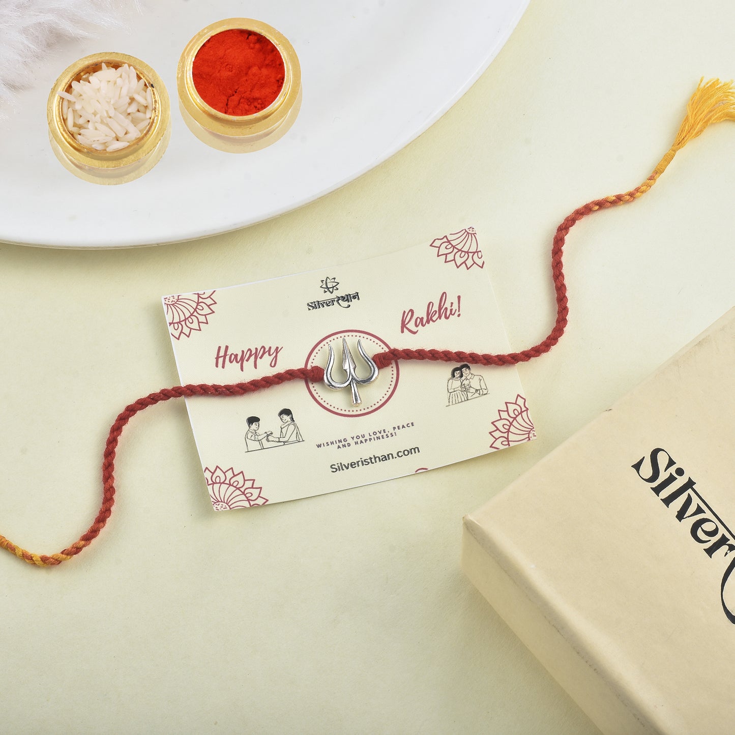 Silver Trishul Rakhi