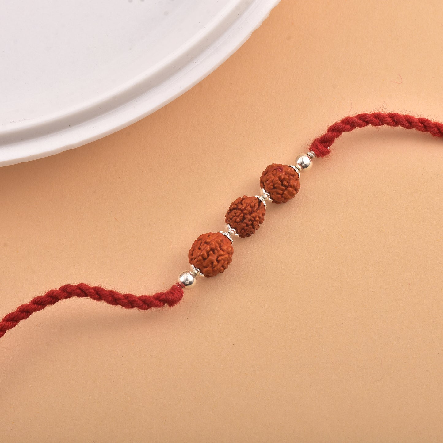 Silver Panchmukhi Rudraksha Protection Rakhi