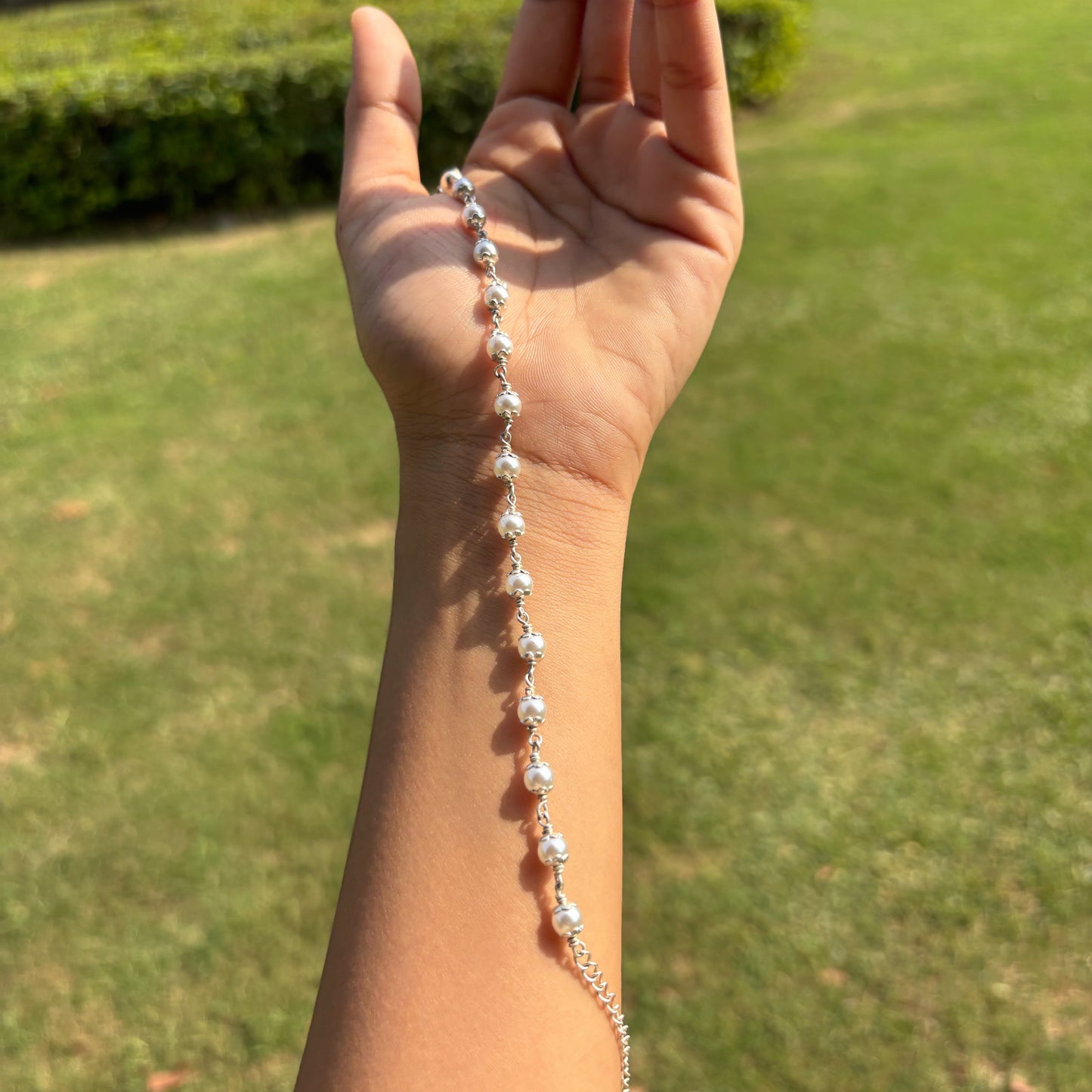 Silver Pearl Balls Bracelet