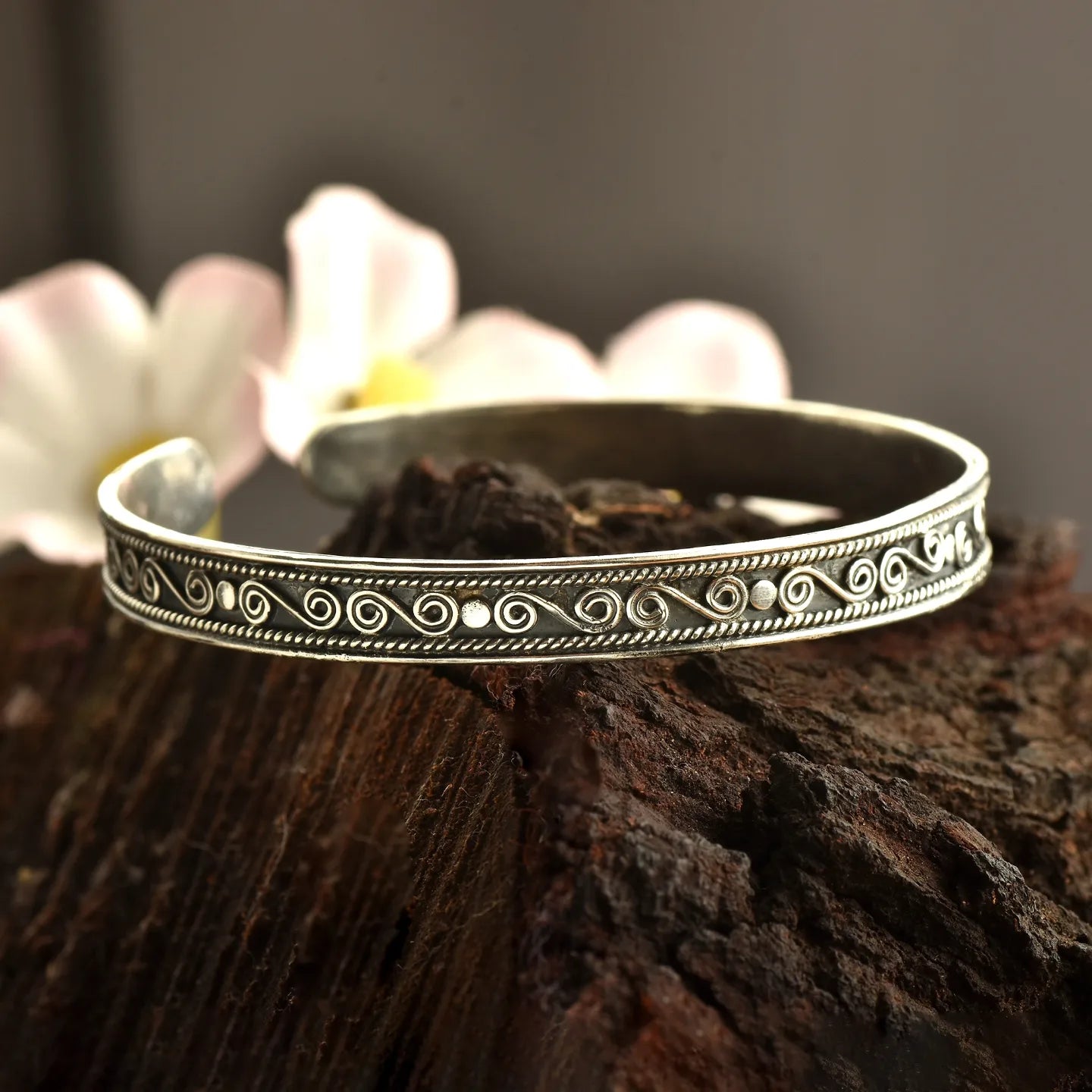 Silver Antique Bangle