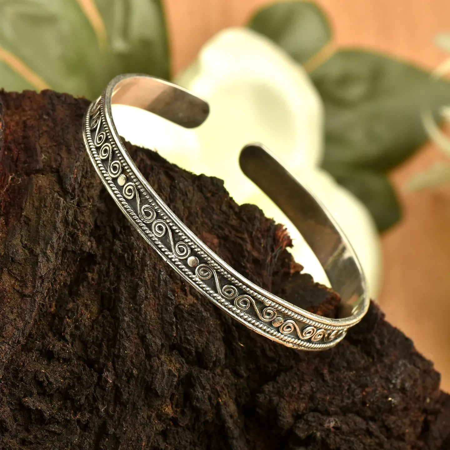 Silver Antique Bangle