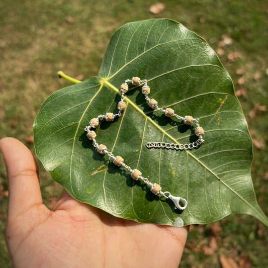 Silver Natural Tulsi Beads Bracelets