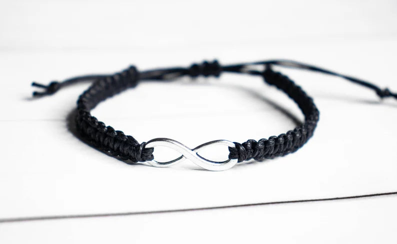 Silver infinity nazarbattu bracelet