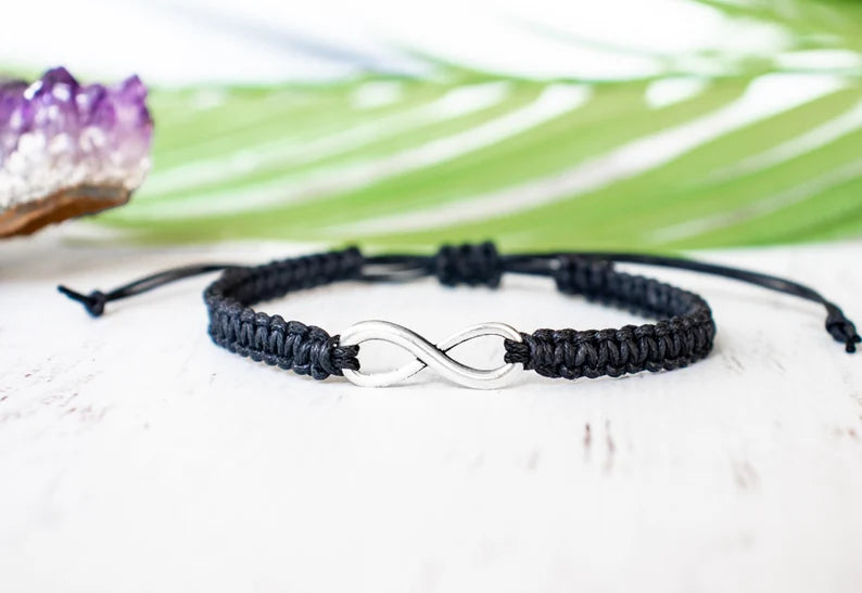 Silver infinity nazarbattu bracelet