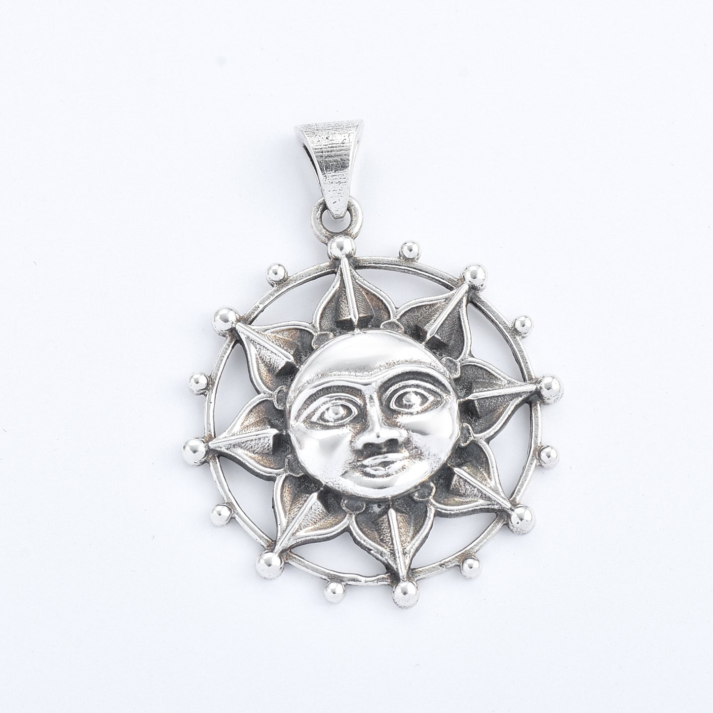Silver Lotus face pendant(Without chain)