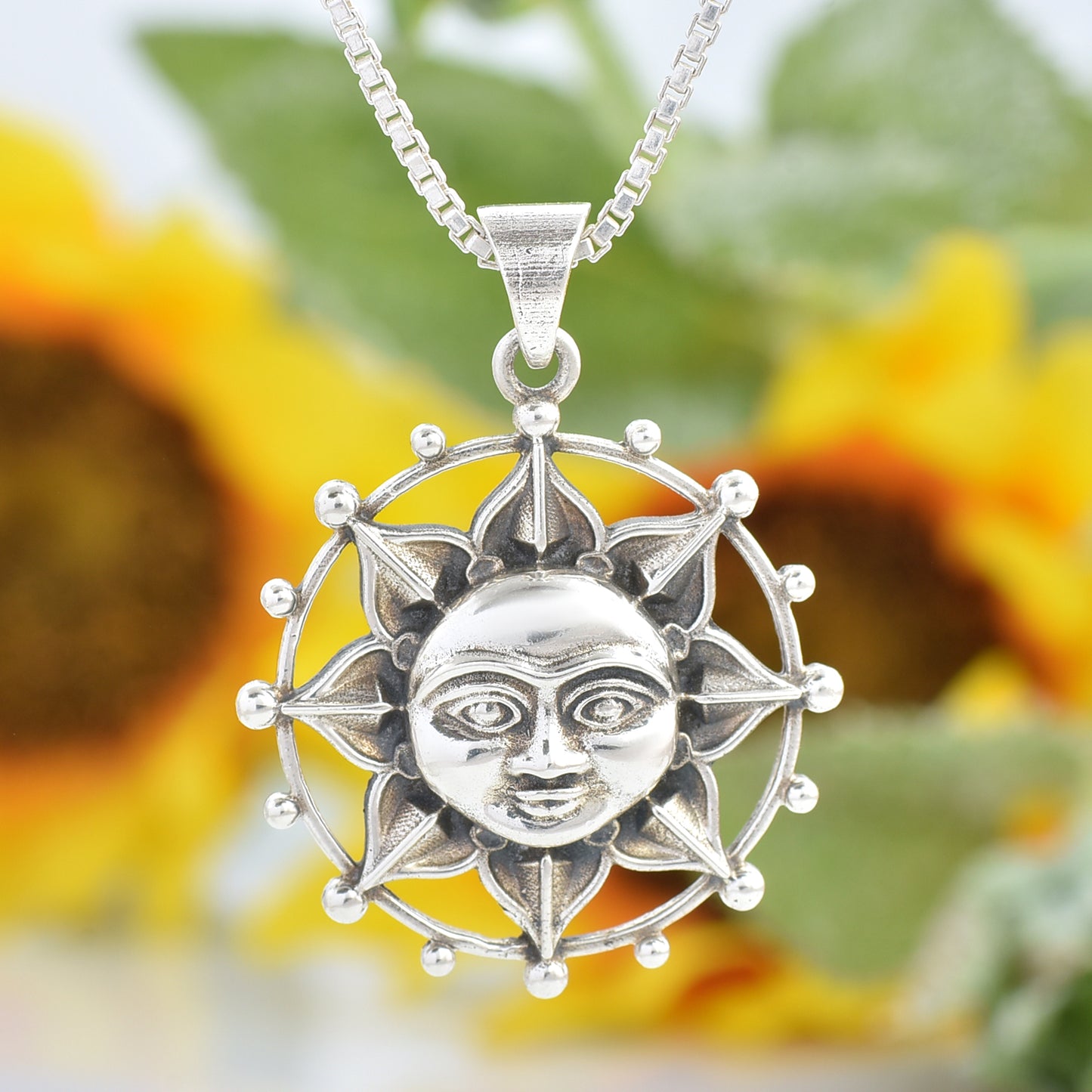 Silver Lotus face pendant(Without chain)