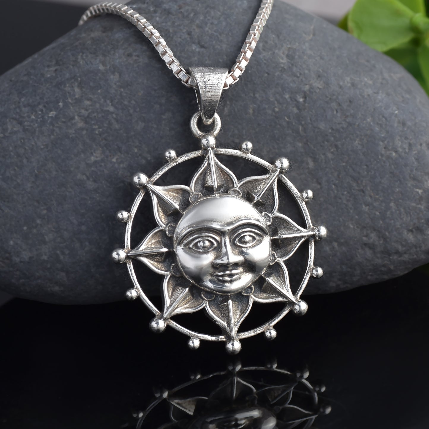 Silver Lotus face pendant(Without chain)