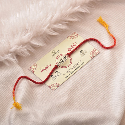 Silver Lotus Charm Prosperity Rakhi