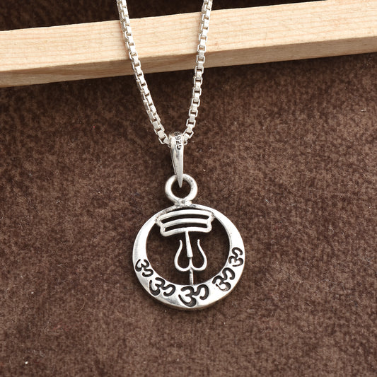 Silver Mahadev trident Pendant