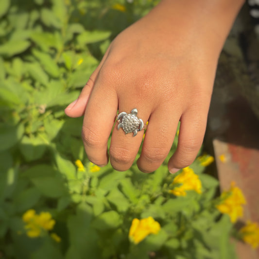 Silver Turtle Ring