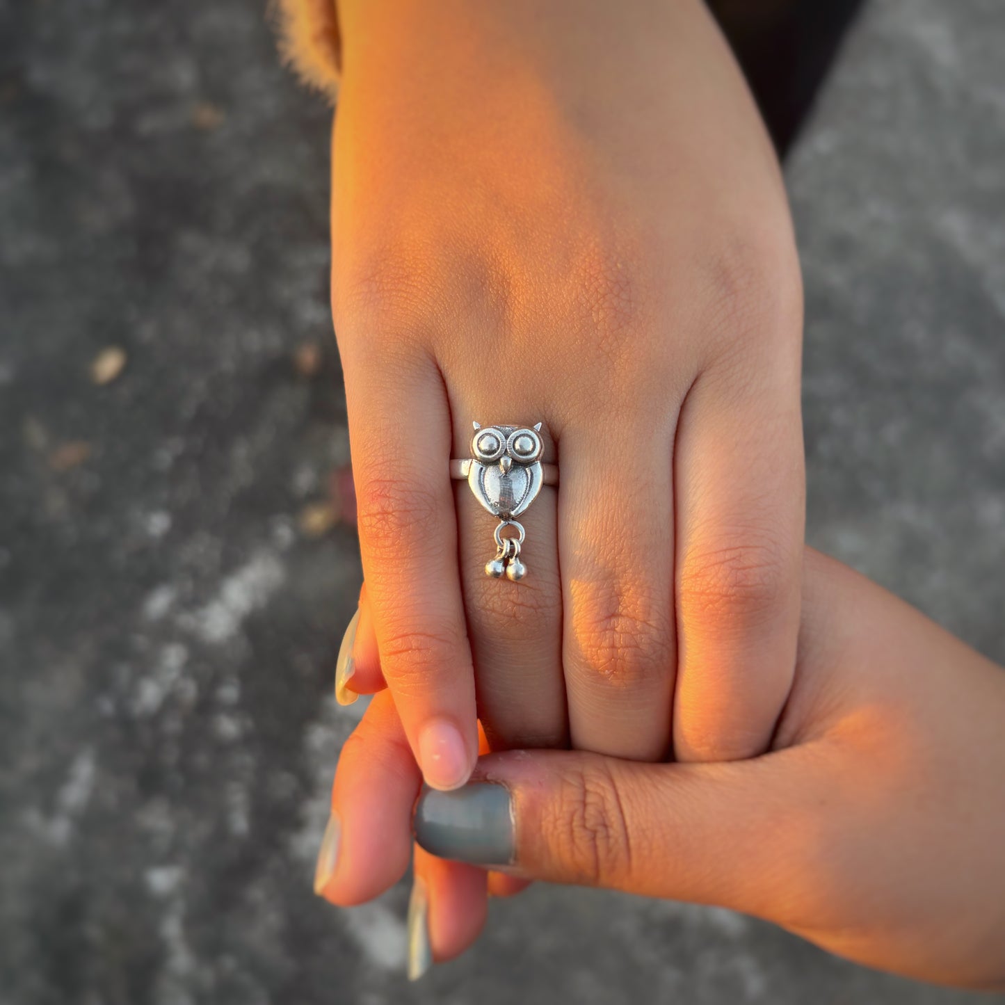 Silver owl Ring