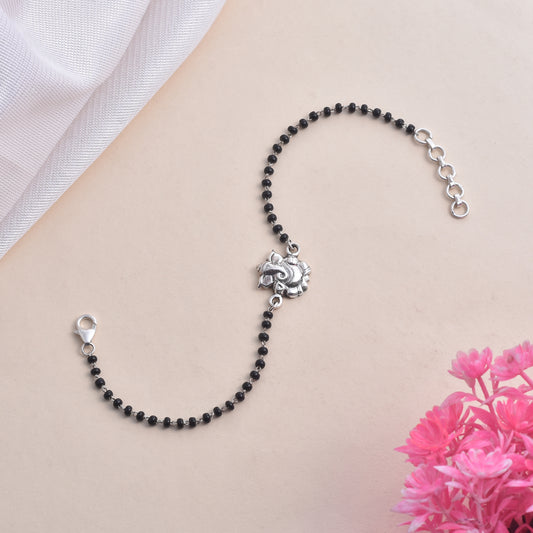 Silver Ganesha Nazariya Charm Bracelet
