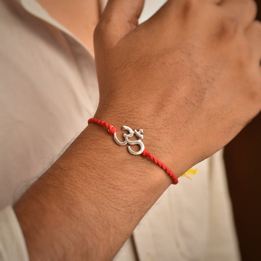 Silver Sacred Om Symbol Rakhi