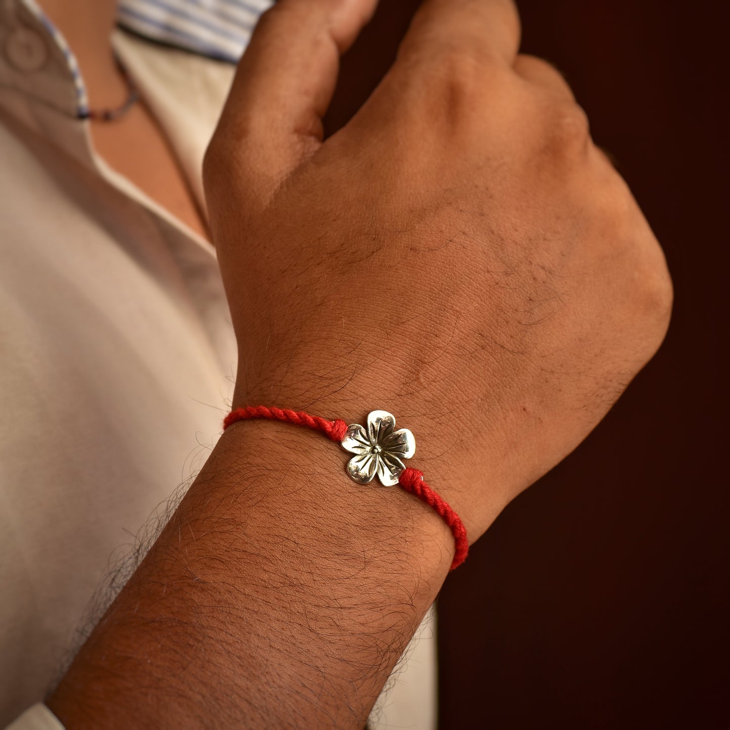 Silver Blossom Flower Rakhi