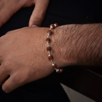 Silver Rudraksh Kanthi Bracelet