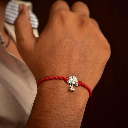 Silver Peacock Bells Rakhi