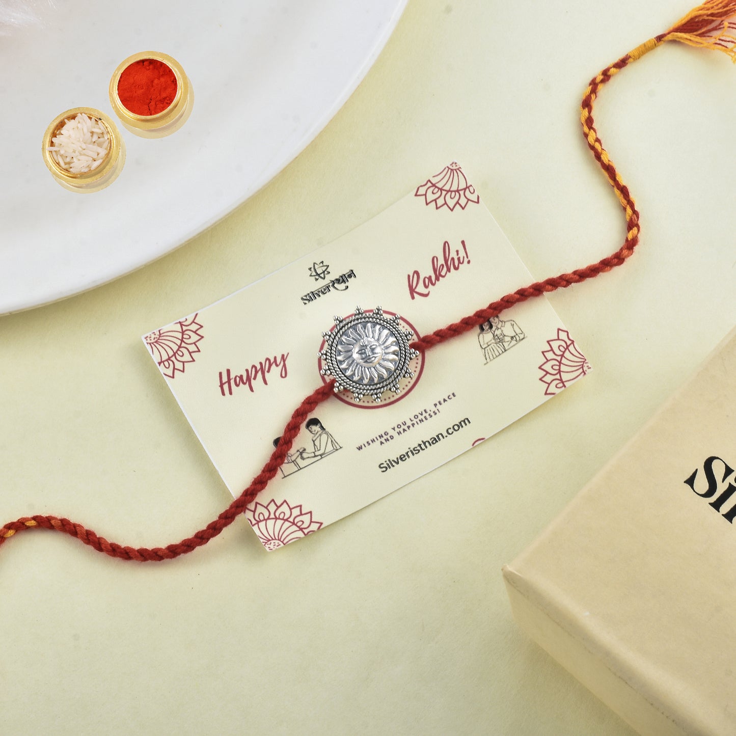 Silver Suraj rakhi cum brooch