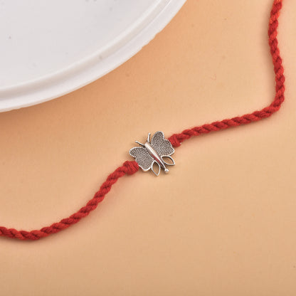 Silver Butterfly Charm Rakhi