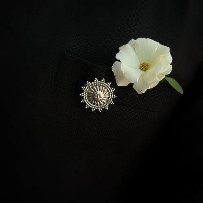 Silver Suraj brooch