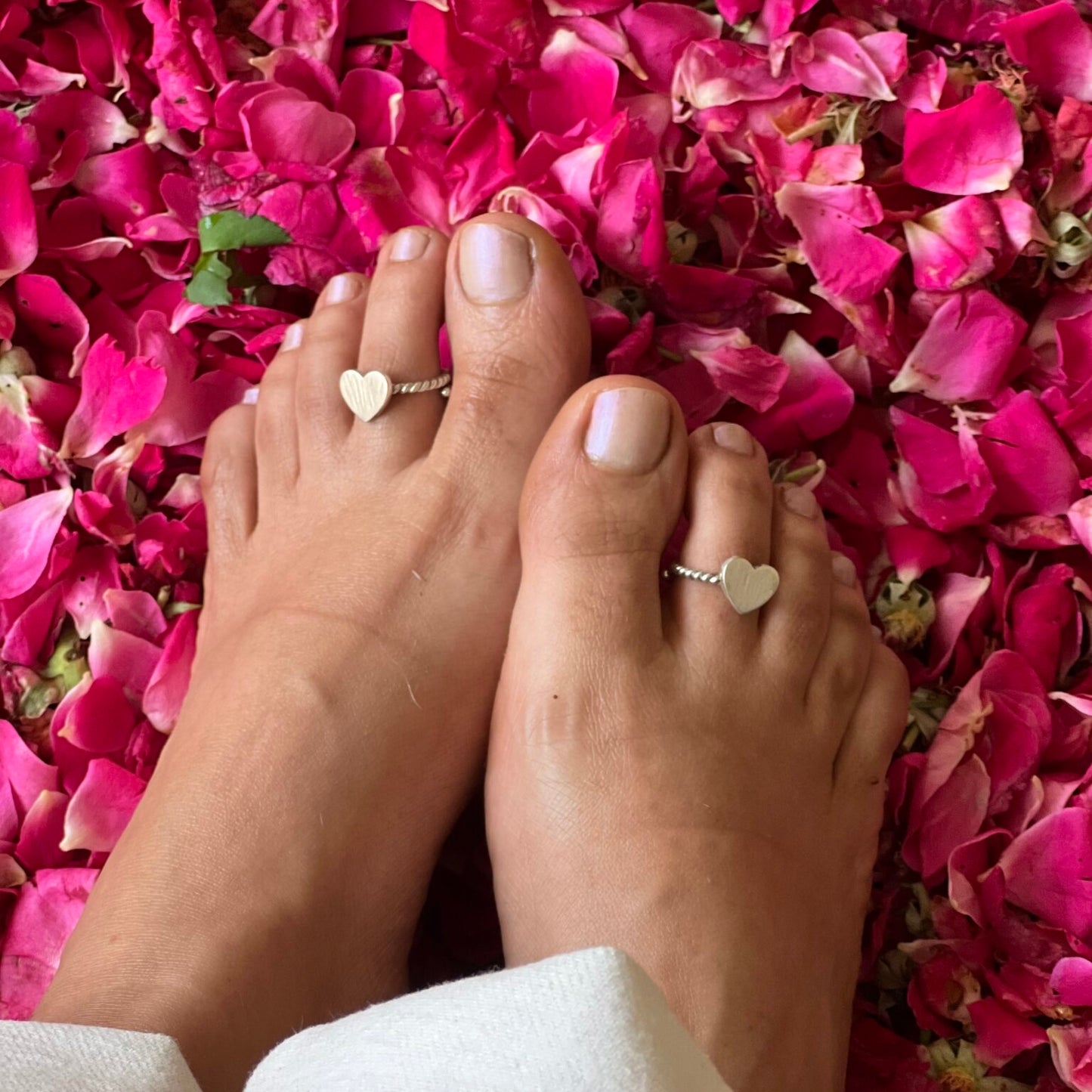 Silver Heart Toe-rings( Pair)
