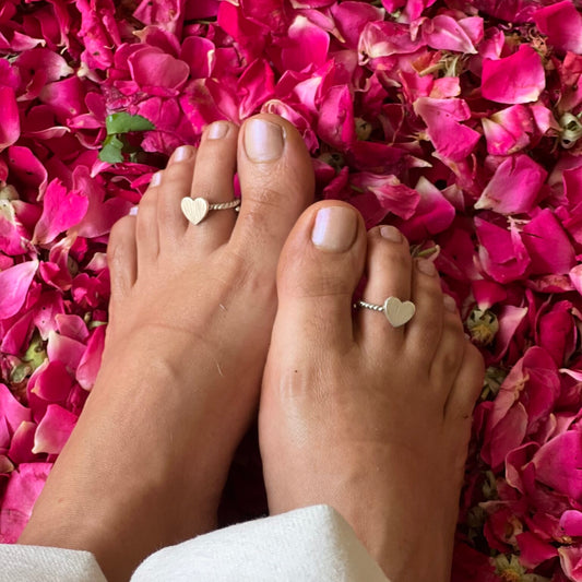 Silver Heart Toe-rings( Pair)