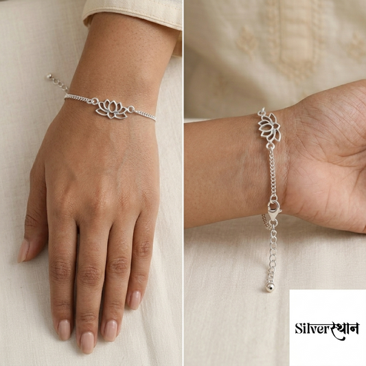 Silver Lotus Grace Bracelet